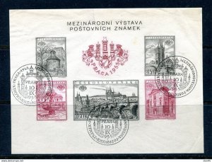 Czechoslovakia 1955 Souvenir Sheet Imperf Views of Praga Special cancel 13855