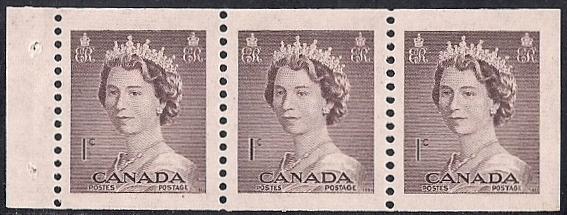 Canada #325A 1 cent Queen Elizabeth 2, Pane OG NH XF