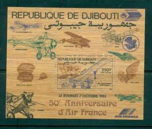 Djibouti - Sc# C187. 1983 50th Ann. Air France. Tree Bark Souv. Sheet. $25.00.