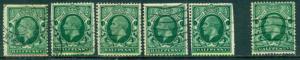 GREAT BRITAIN SG-439a, SCOTT # 210a, USED, WM SW, READ, 6 STAMPS, GREAT PRICE!