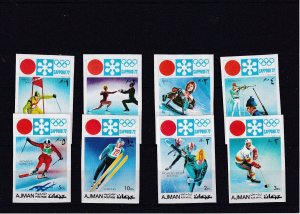 1972 Ajman - Winter Olympics, Sapporo '72, Italy - Mi-1107-1114 Imperf - MNH