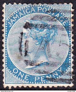 JAMAICA 1865 1d Deep Blue SG1c Used