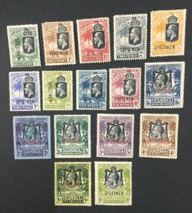 MOMEN: GAMBIA SG #122s-142s SPECIMEN 1922-29 UNUSED LOT #191839-366