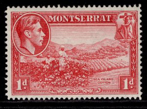 MONTSERRAT GVI SG102a, 1d carmine, LH MINT.