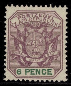 SOUTH AFRICA - Transvaal QV SG222, 6d lilac & green, M MINT.