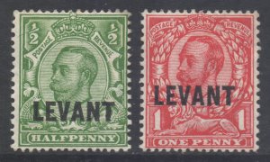 Levant (British) Scott 37/38 - SG L14/L15, 1911 George V Re-drawn Set MH*