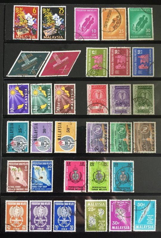 MALAYSIA 1959-65 - 12 sets of issues Used (stockcard not included) GM1003