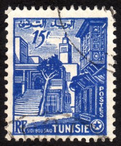 1954, Tunisia 15Fr, Used, Sc 252