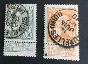 Belgium Sc# 82-91 Complete Set Used Cv= $45.95