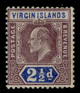 BRITISH VIRGIN ISLANDS EDVII SG57, 2½d dull purple & ultramarine, M MINT.