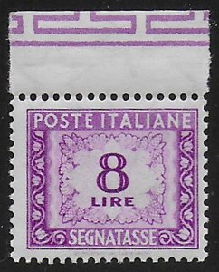 1956 Italia segnatasse Lire 8 lilla bf MNH Sass n. 112