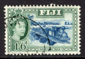 Fiji 157 U 1954 1sh 6p green & deep ultra