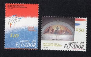 Ecuador 1989 20s & 50s French Revolution, Scott 1211-1212 MNH, value = 80c