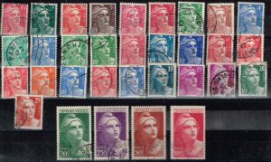 France 1945,Sc.#535 and more used Marianne stamps