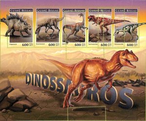 A7587 - GUINE BISSAU - MISPERF ERROR Stamp Sheet - 2017 - Dinosaurs-