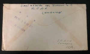 1945 SE Asia Command India Censored Airmail Cover To Ontario Canada