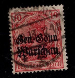 Poland Scott N10 Used German occupation WW1 Overprint