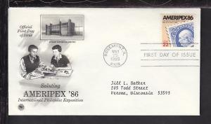 US Ameripex 1985 PCS Typed FDC BIN