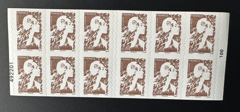 France 2025 MH Carnet 12 TP Marianne de l'Avenir 0.10€ Self-adhesive s...
