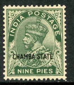 India 1932 KGV Chamba Convention States 9p Scott # 61 MNH V74