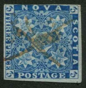 Canada - Nova Scotia SC# 2 Heradelic 2p light cancel imperf bright blue