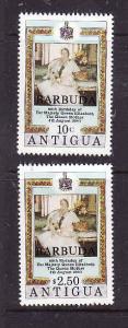 Barbuda-Sc#461-2-Unused NH set-Royalty-Queen Mother-1980-