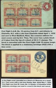 Scott #C11 Beacon 'TITUS' Serviced Airmail/Commemorative Covers C11-z37)