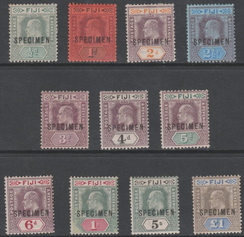 FIJI  1903 KE7  Crown CA  SPECIMEN  set of 11