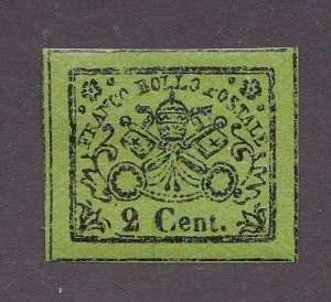 Roman States stamp #12, MH Light Gum,  CV $90.00