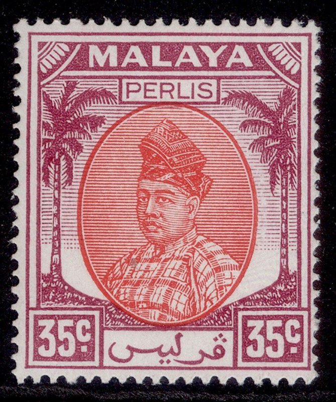 MALAYSIA - Perlis GVI SG22, 35c scarlet & purple, NH MINT.