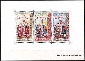 LAOS 1963 Red Cross Centenary. Souvenir Sheet, MNH