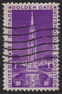 United States #852 3¢ Golden Gate International Exposition (1939). Used.