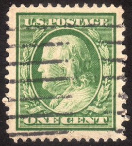 1910, US 1c, Ribbed paper, Used, XF Jumbo, Sc 374