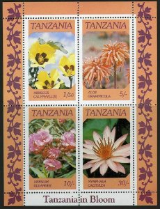 Tanzania 318a sheet, MNH. Michel Bl.57. Indigenous Flowers 1986.