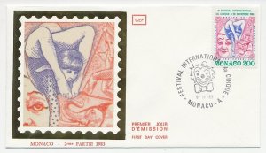 Cover / Postmark Monaco 1983 Clown - Acrobat - Elephant