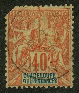 Guadeloupe 40 Used (flaw)