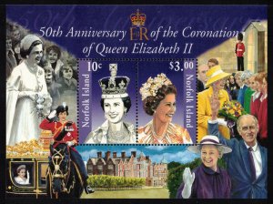 NORFOLK ISLAND 2003 Elizabeth II Coronation Anniversary S/S; Scott 796; MNH