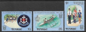 TUVALU 1983 Boys Brigade Set Sc 204-206 MNH