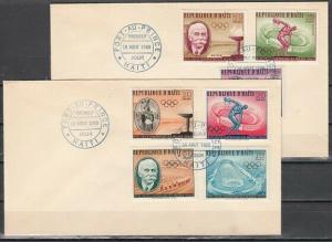 Haiti, Scott cat. 462-465, C163-C165. Rome Olympics issue. First day Cover.