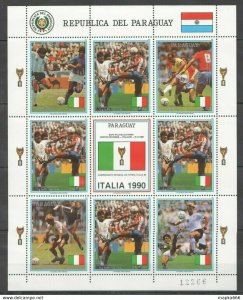 1989 Paraguay Sport Football World Cup Italy 1990 Michel 20 Euro 1Kb ** Ec157