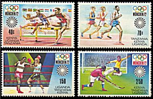 Kenya,Uganda,Tanzania 250-253, MNH, Munich Summer Olympic Games