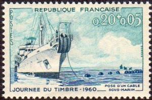 France B339 - Mint-NH - Ship (1960) (cv $1.50)