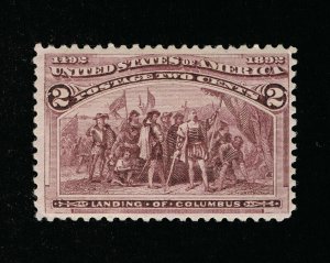 AFFORDABLE SCOTT #231 F-VF MINT OG LH BROWN VIOLET 2¢ COLUMBIAN EXPO ISSUE 16152