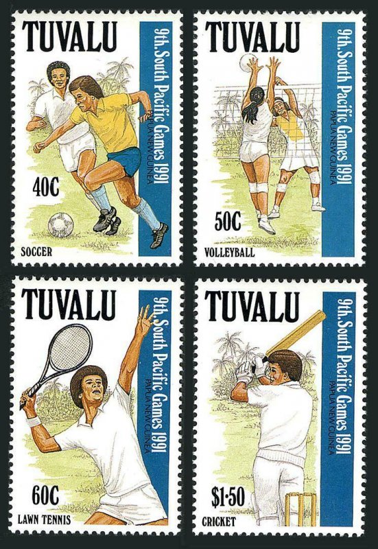 Tuvalu 574-577,MNH.Michel 595-598. South Pacific Games 1991.Soccer,Volleyball,