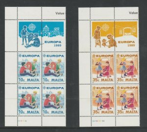 MALTA SG849/50 1989 EUROPA MNH BLK of 4