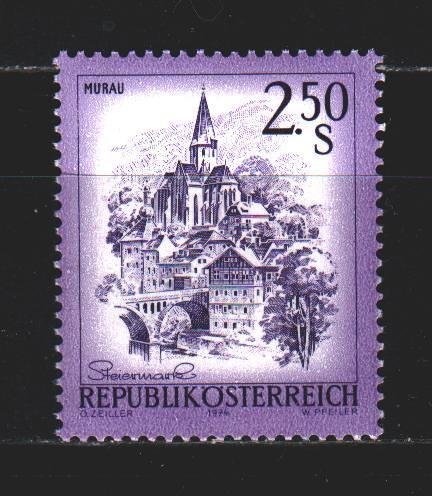 Austria. 1974. 1441 from the series. Murau city in Styria, church. MNH.