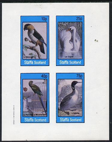 Staffa 1982 Birds #16 (Parrot, Swan, etc) imperf  set of ...