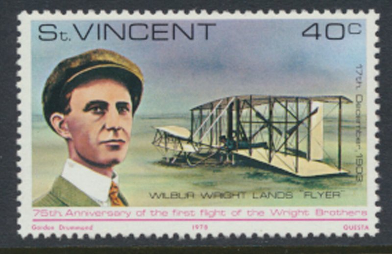 St Vincent  SG 567 SC# 538 MNH  Powered Flight Aviation 1978 see scans       ...