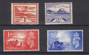 GB Jersey 1943/48 Collection Of 4 SG4/6/C1/C2 MH BP7404