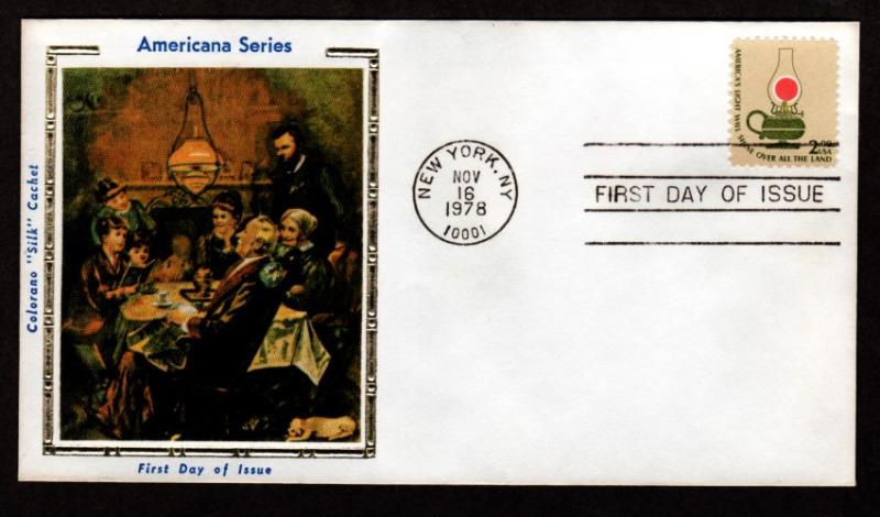 U S 1978 # 1611 $2.00 Lantern FDC Colorano Silk!